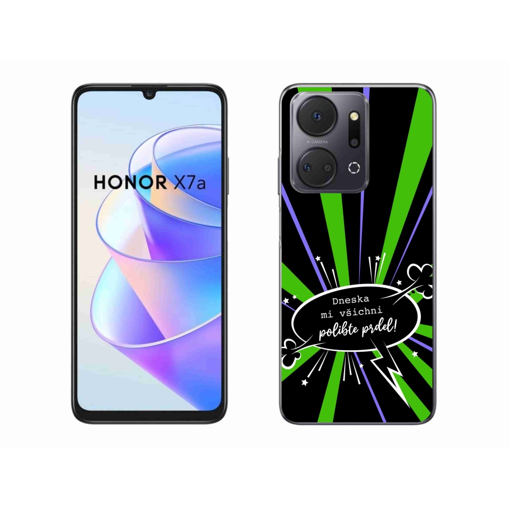 Gélový kryt mmCase na Honor X7a - vtipný text 15 čierne pozadie