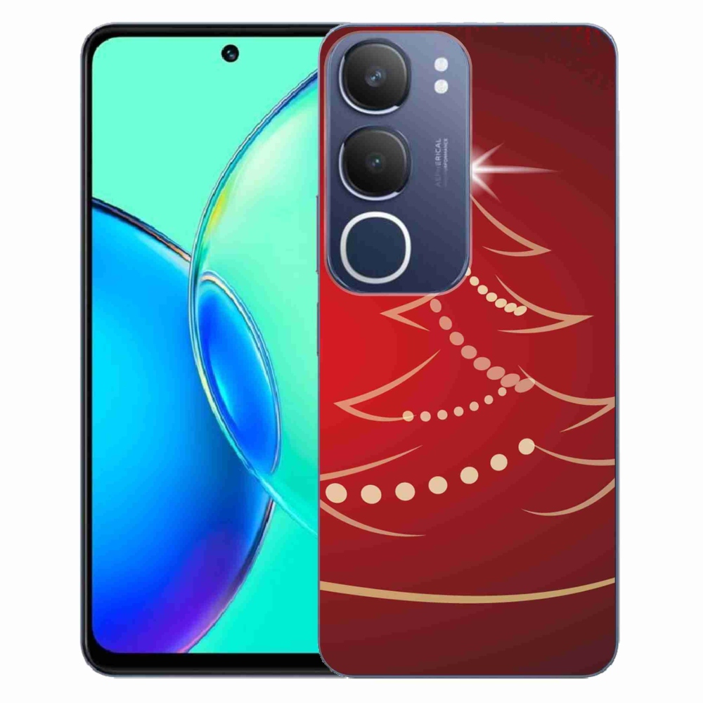 Gélový kryt mmCase na Vivo Y19s - kreslený vianočný stromček