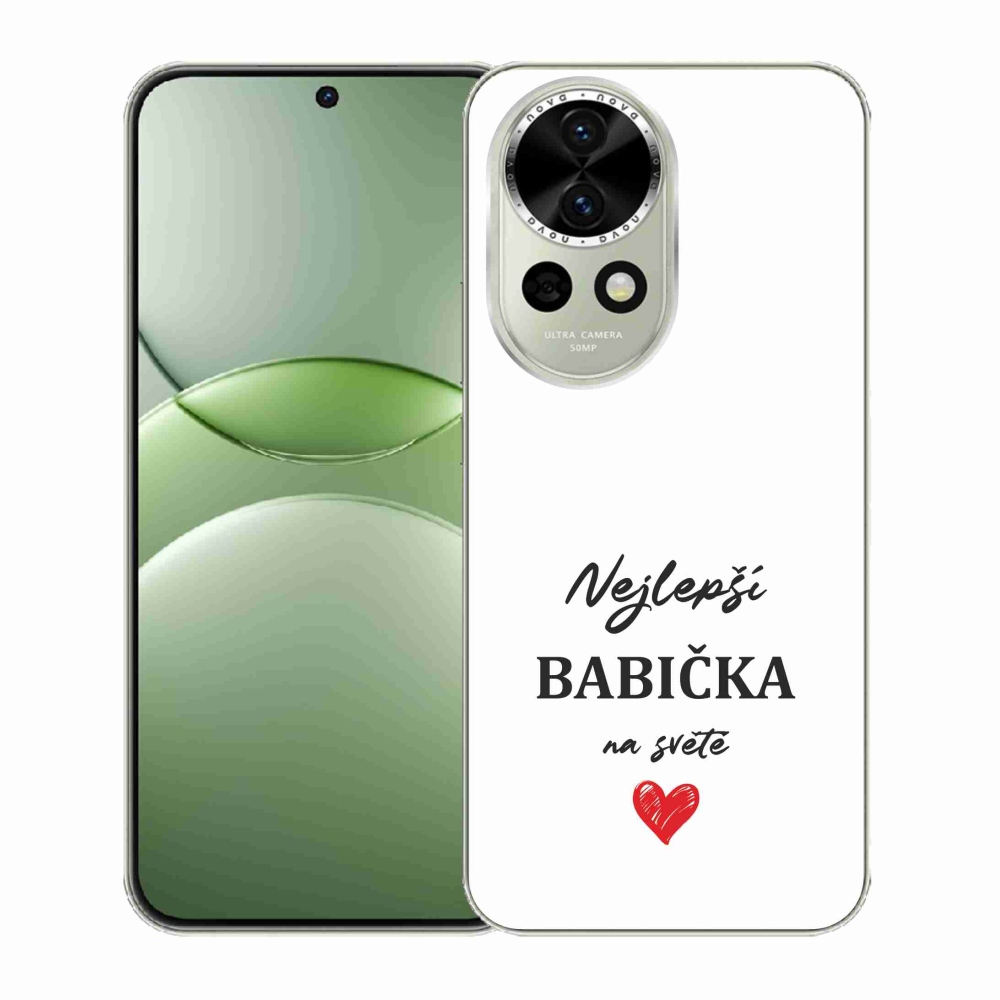 Gélový kryt mmCase na Huawei Nova 13 5G - najlepšia babička 1 biele pozadie