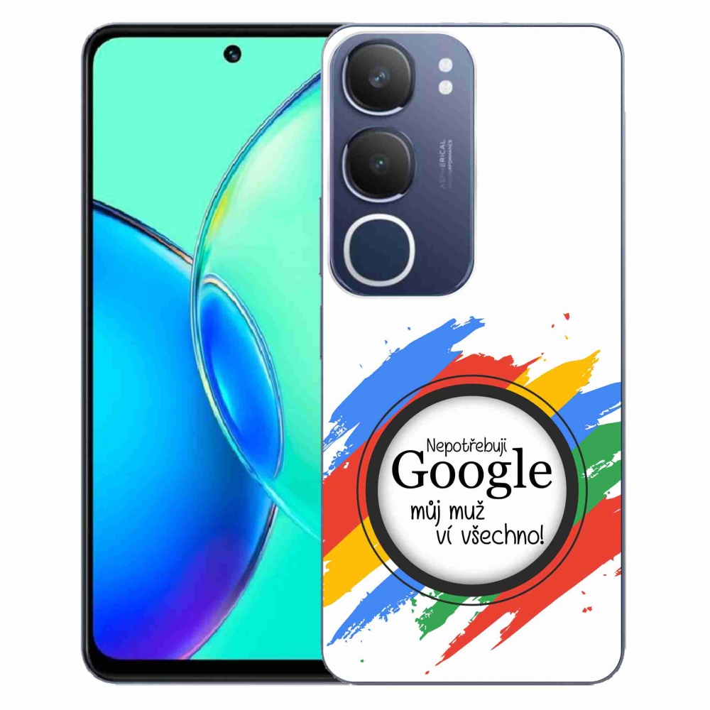 Gélový kryt mmCase na Vivo Y19s - muž vie všetko biele pozadie