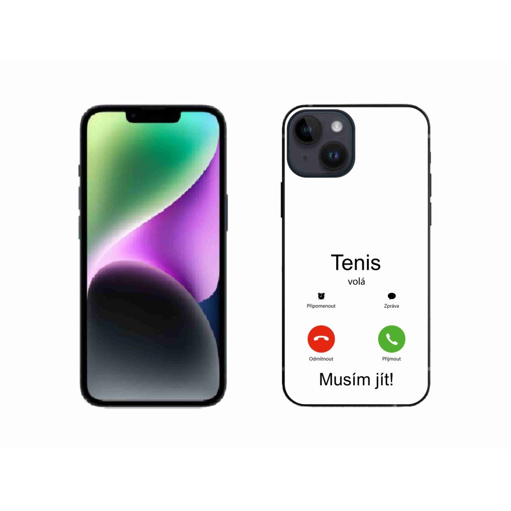 Gélový kryt mmCase na iPhone 14 - tenis volá biele pozadie