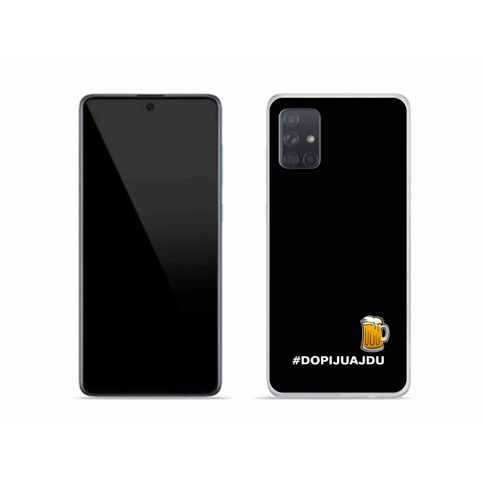 Gélový kryt mmCase na Samsung Galaxy A51 - pivný motív 1 čierne pozadie