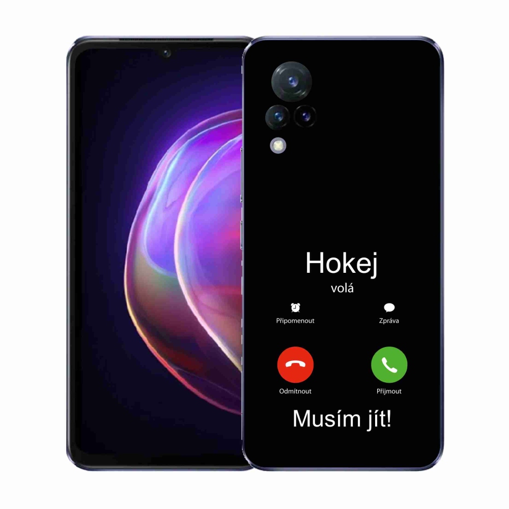 Gélový kryt mmCase na Vivo V21 4G/5G - hokej volá čierne pozadie
