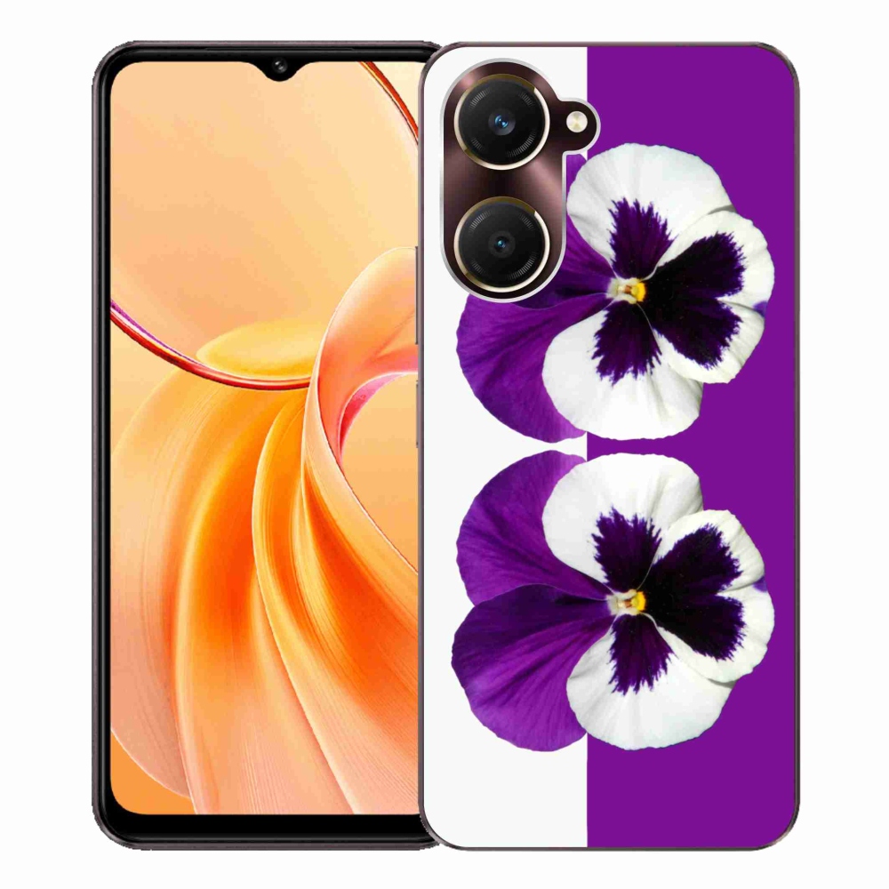 Gélový kryt mmCase na Vivo Y28s 5G - fialovobiely kvet