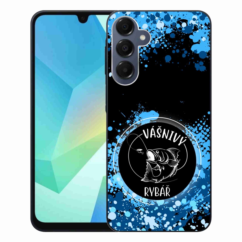 Gélový kryt mmCase na Samsung Galaxy A16 4G/5G - vášnivý rybár čierne pozadie