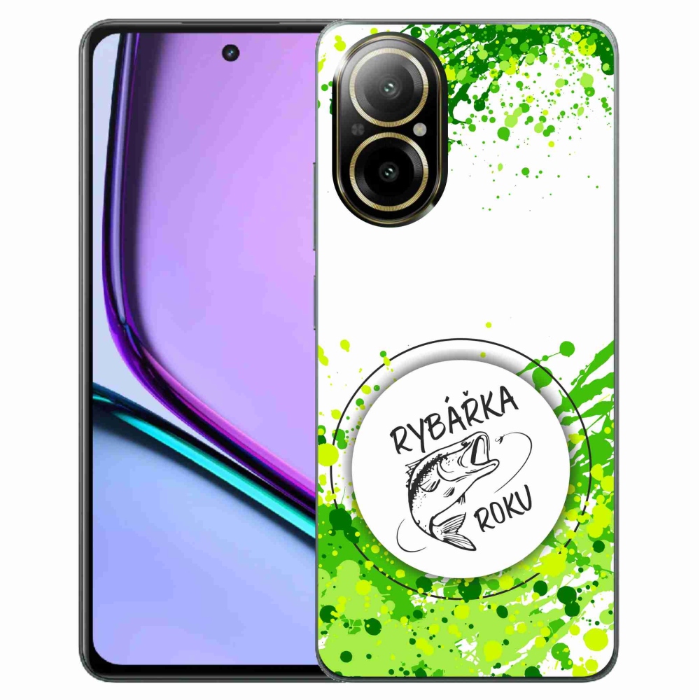 Gélový kryt mmCase na Realme C67 - rybárka roku biele pozadie