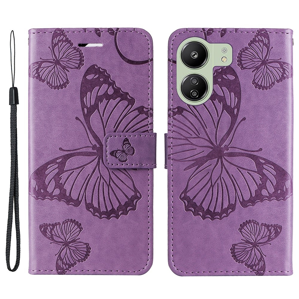 Big Butterfly knižkové púzdro na Xiaomi Poco C65/Redmi 13C - fialové