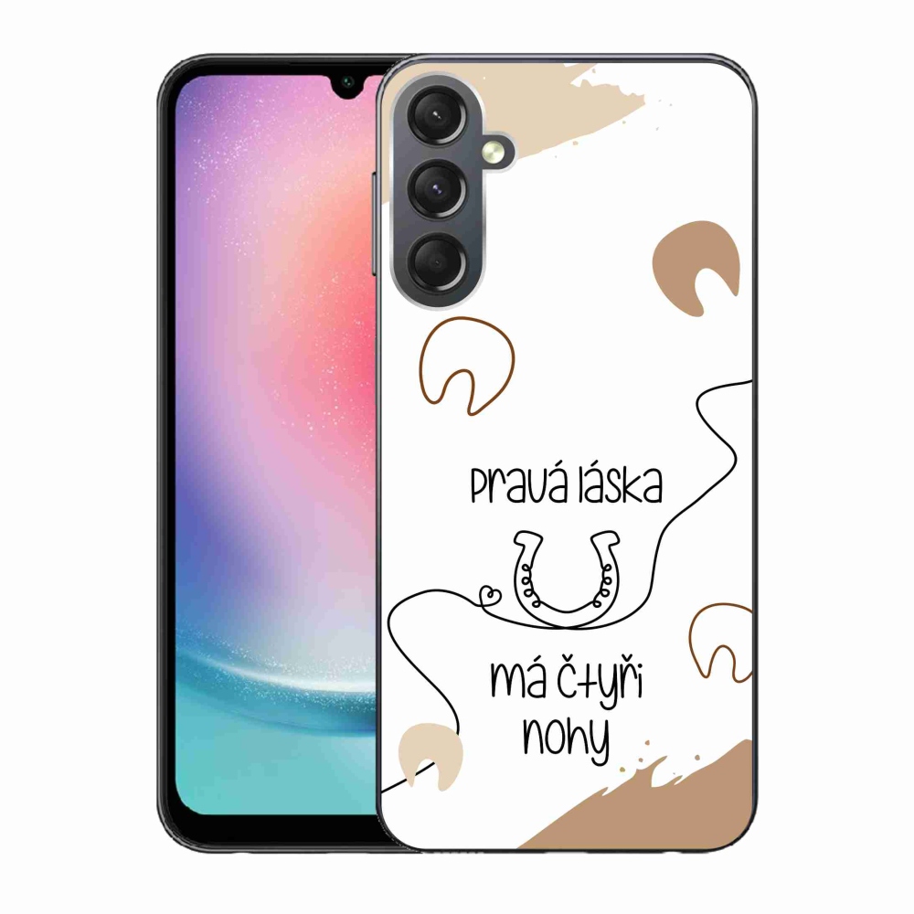 Gélový kryt mmCase na Samsung Galaxy A24 - konský motív biele pozadie