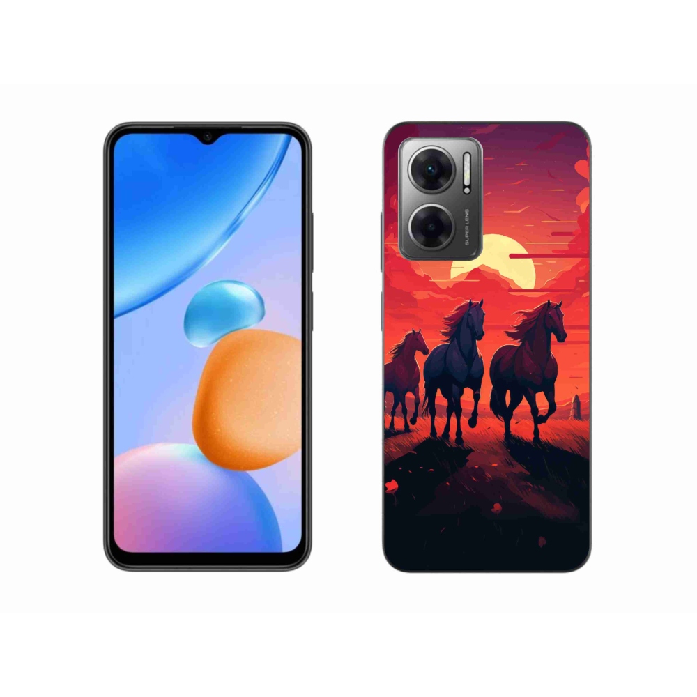 Gélový kryt mmCase na Xiaomi Redmi 10 5G - kone a západ slnka