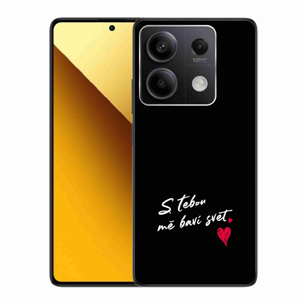Gélový kryt mmCase na Xiaomi Redmi Note 13 5G - zamilovaný text 1 čierne pozadie