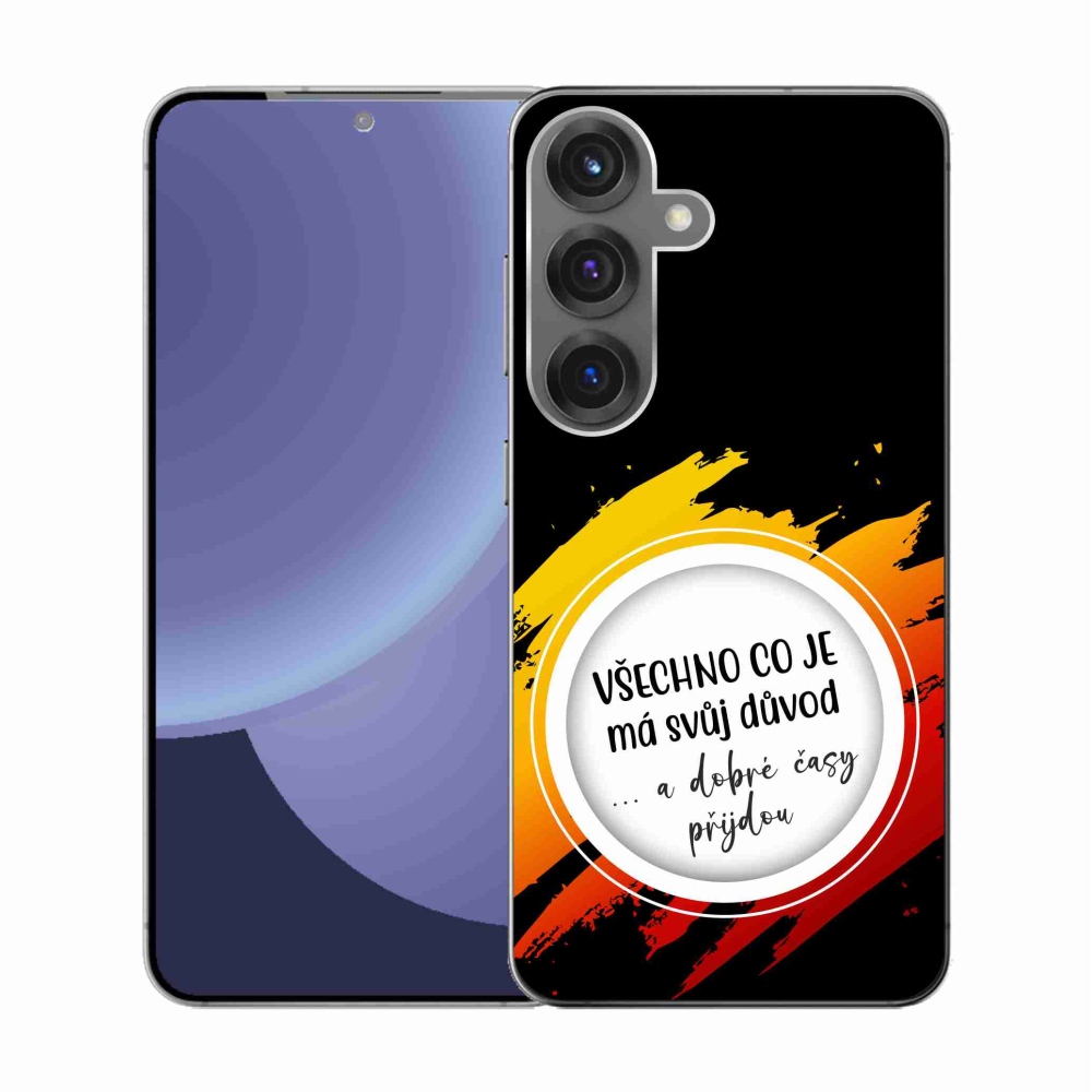 Gélový kryt mmCase na Samsung Galaxy S25 - citát 3 čierne pozadie