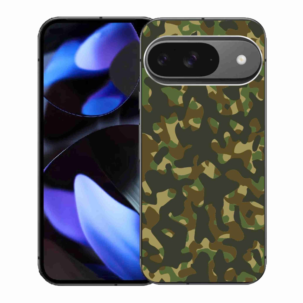 Gélový kryt mmCase na Google Pixel 9/9 Pro - maskáčový vzor 1