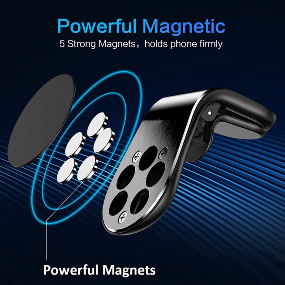 F3 magnetický držiak na mobil do vetráčika - čierny