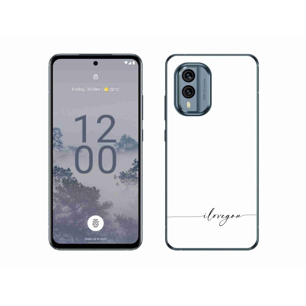 Gélový kryt mmCase na Nokia X30 5G - I love you biele pozadie
