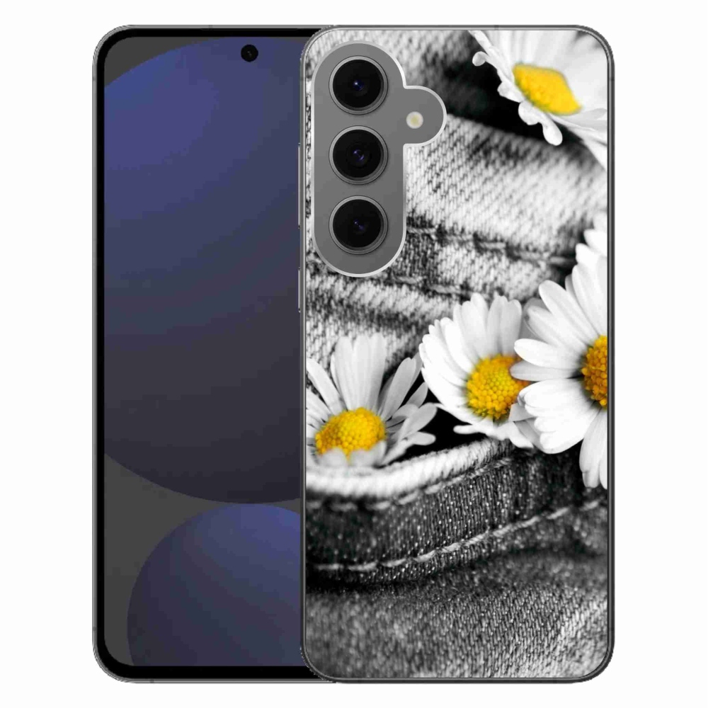 Gélový obal mmCase na Samsung Galaxy S24 FE - margarétky