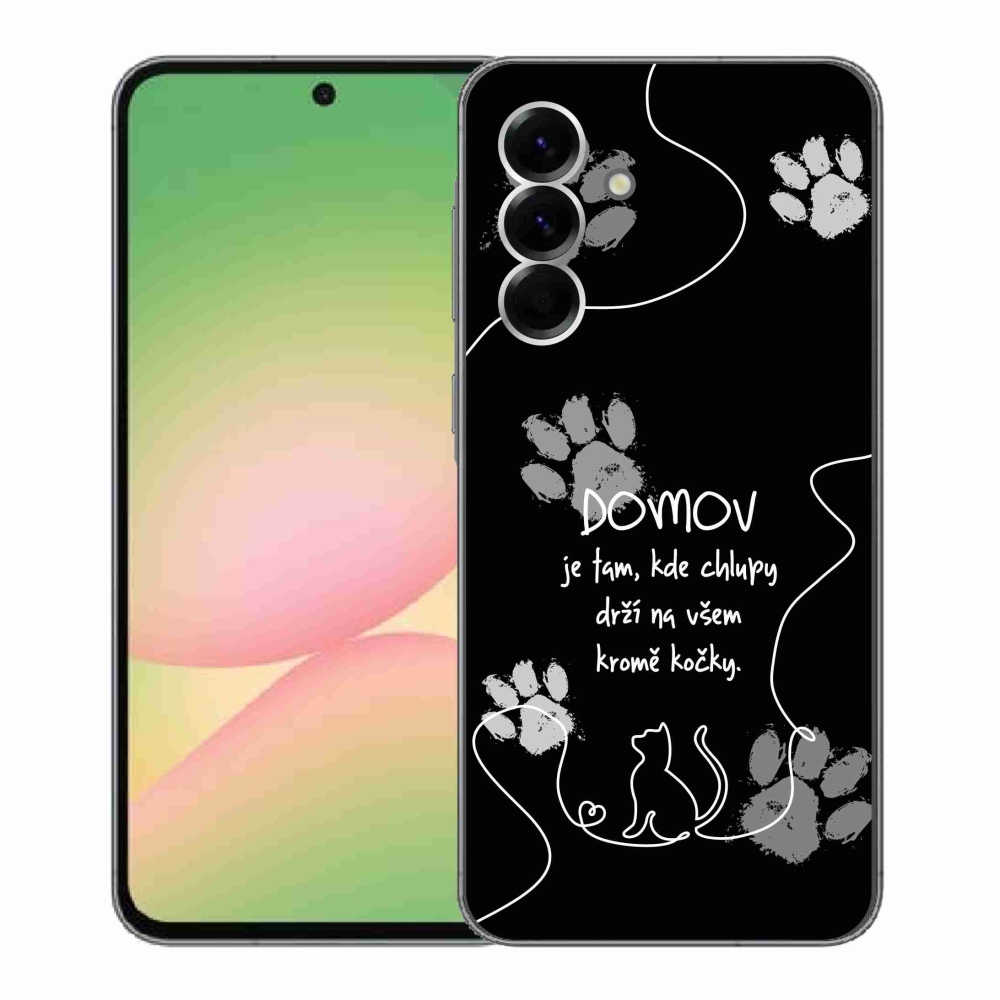 Gélový kryt mmCase na Samsung Galaxy A56 5G - mačacie motív čierne pozadie