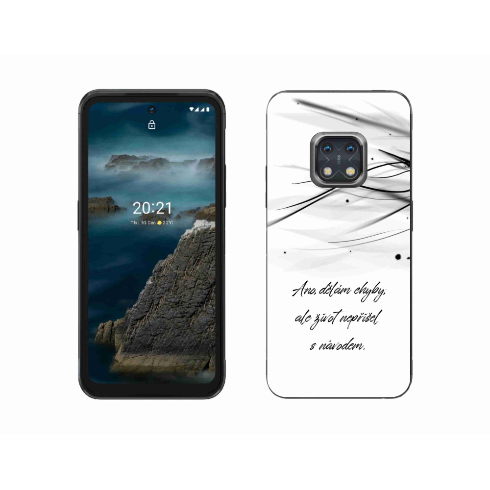 Gélový kryt mmCase na Nokia XR20 - citát biele pozadie