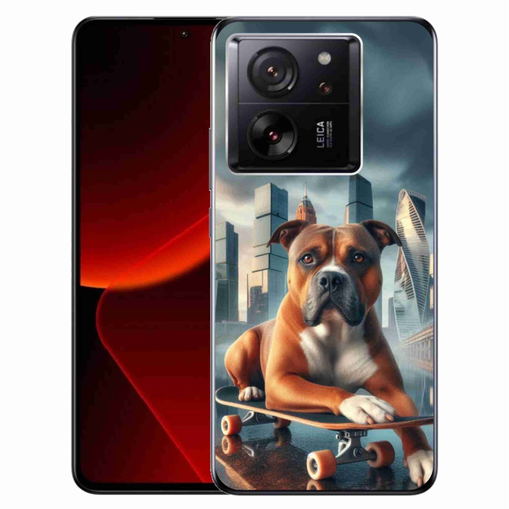 Gélový kryt mmCase na Xiaomi 13T/13T Pro - pes na skateboarde