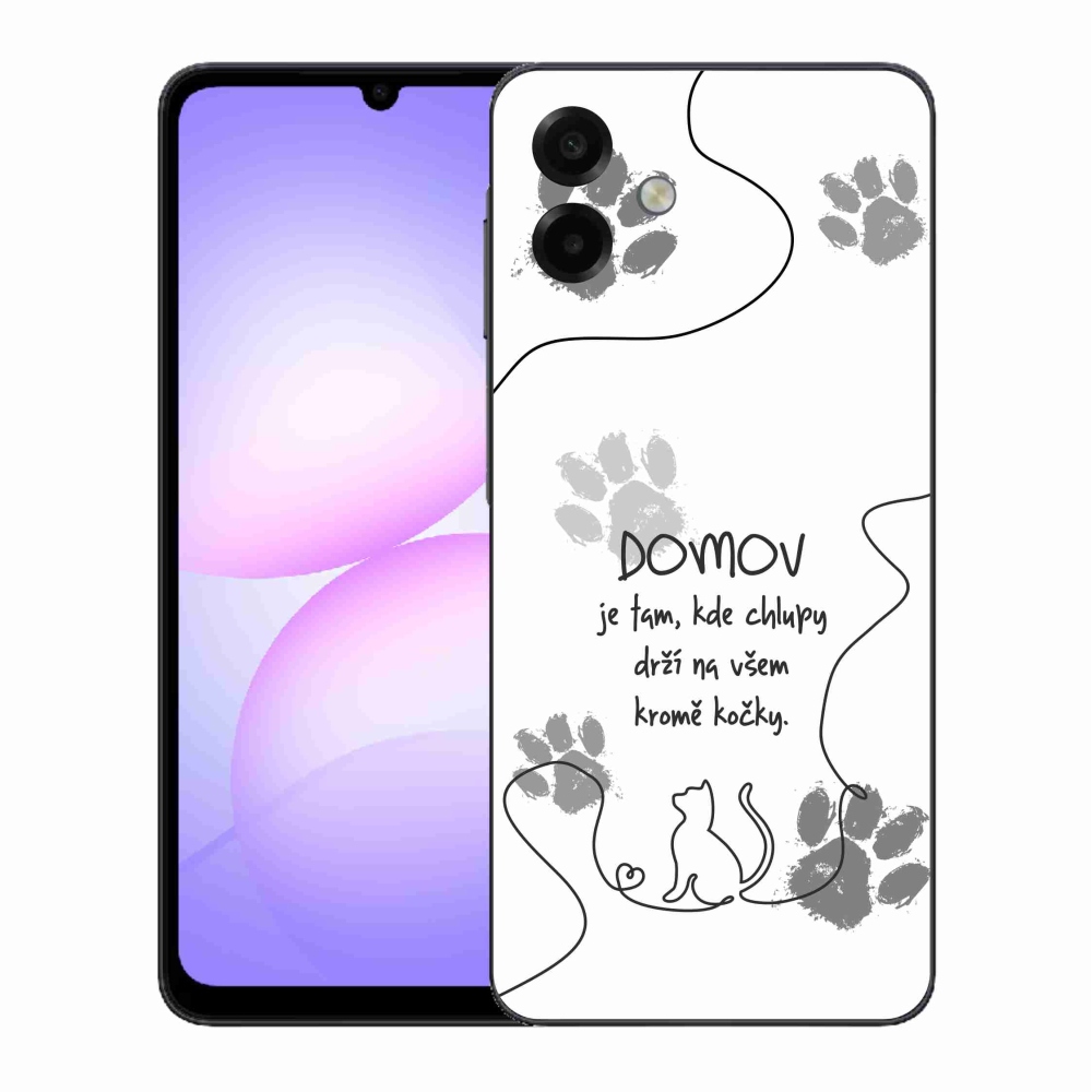 Gélový kryt mmCase na Samsung Galaxy A07 4G - mačacie motív biele pozadie