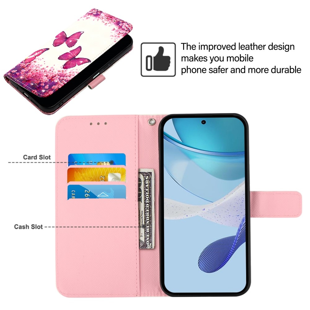 Patte knižkové puzdro na Samsung Galaxy M55 5G - ružové motýle
