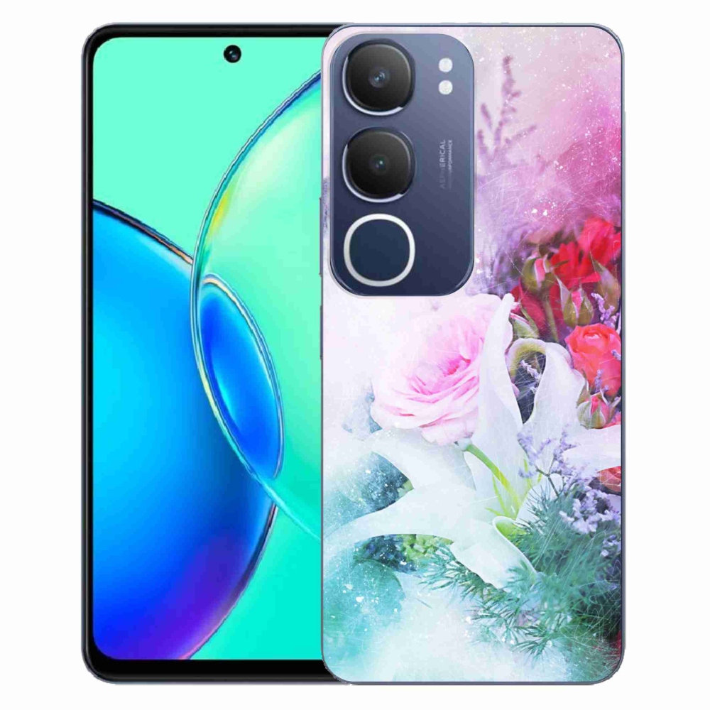 Gélový kryt mmCase na Vivo Y19s - kvety 4