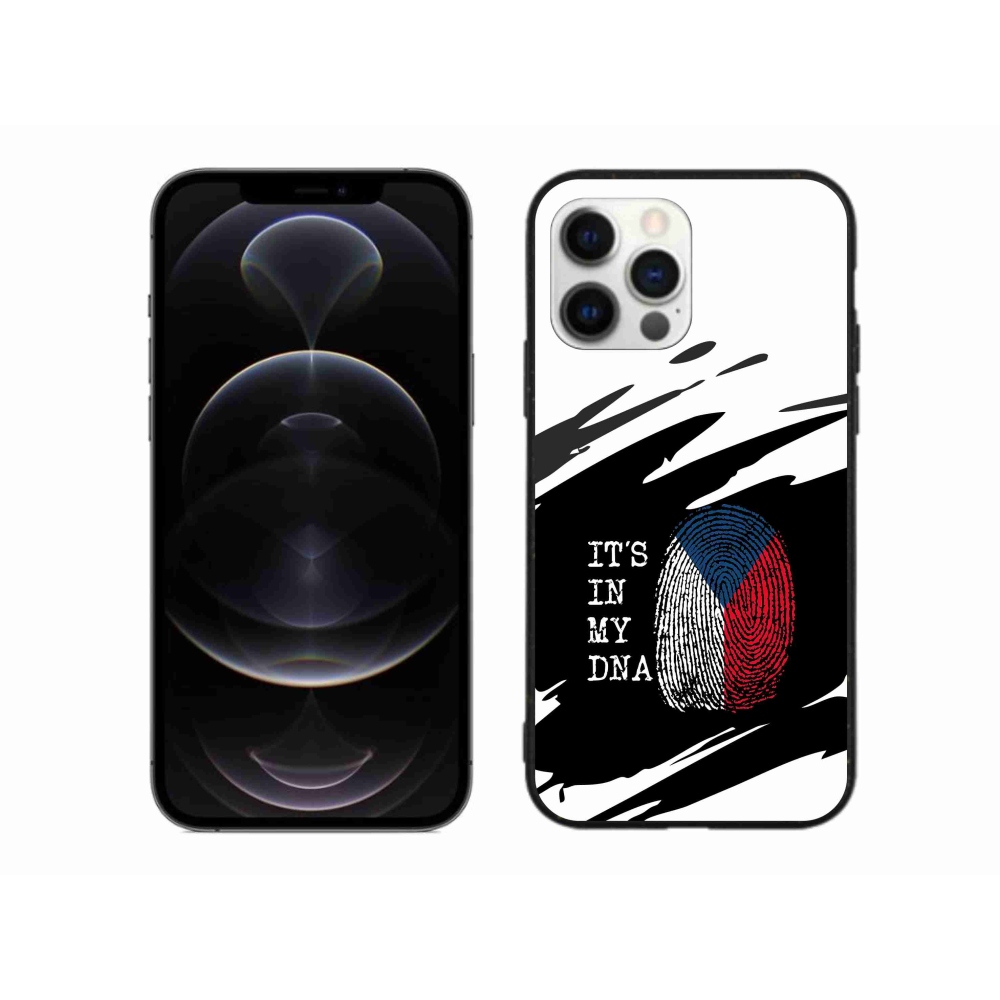 Gélový kryt mmCase na iPhone 12 Pro Max - vlajka odtlačok prsta čiernobiele pozadie