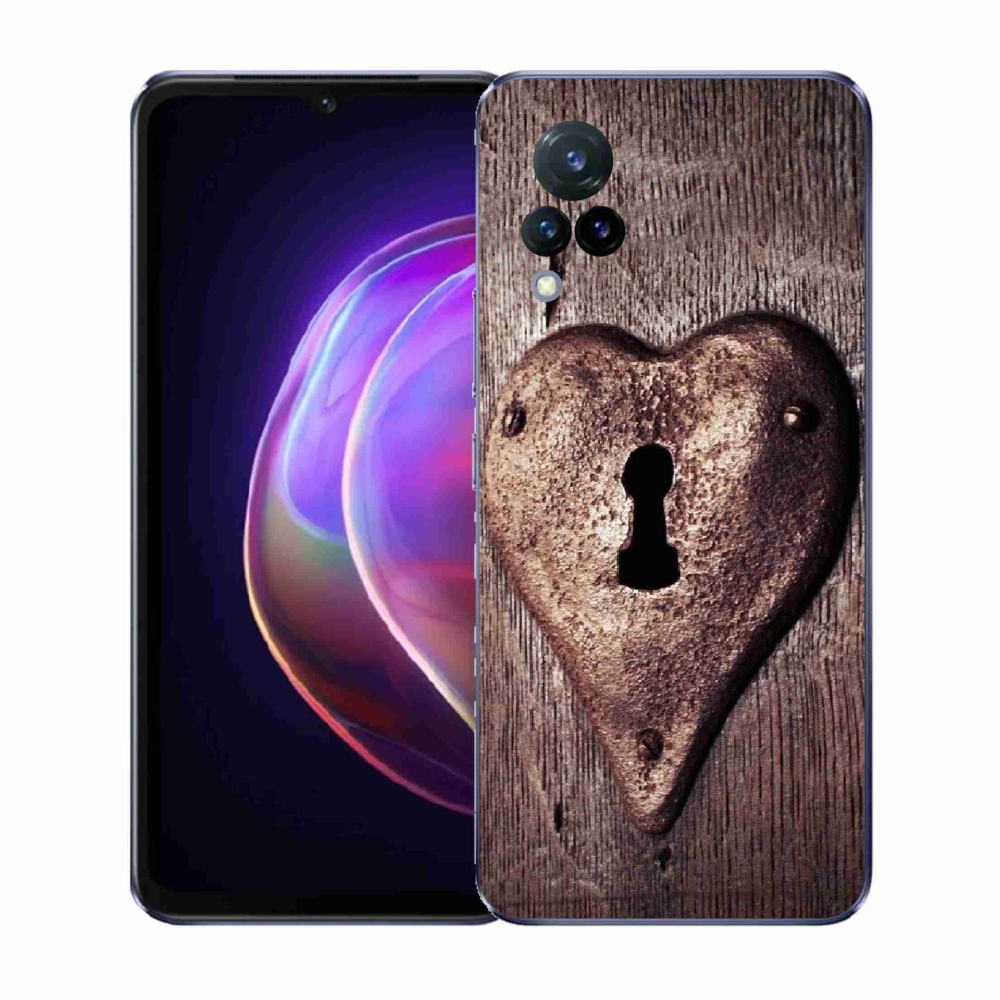 Gélový kryt mmCase na Vivo V21 4G/5G - zámok v tvare srdca