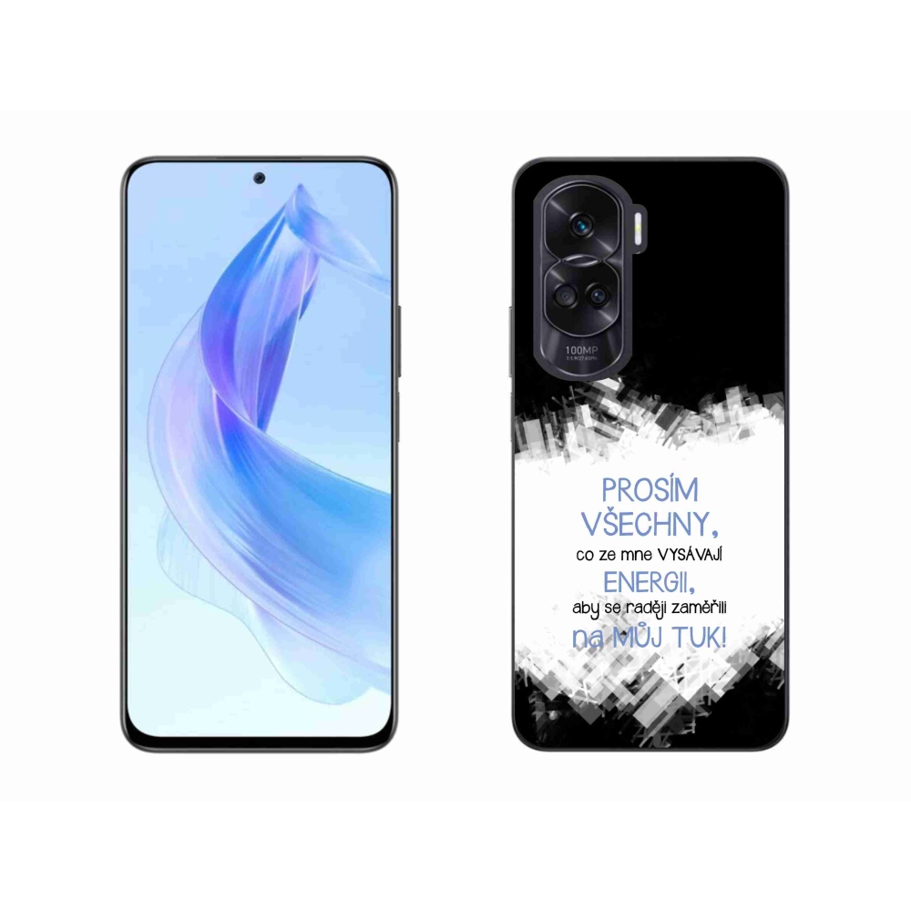 Gélový kryt mmCase na Honor 90 Lite - vtipný text 1 modrý