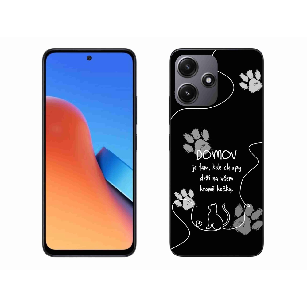 Gélový kryt mmCase na Xiaomi Redmi 12 5G - mačacie motív čierne pozadie