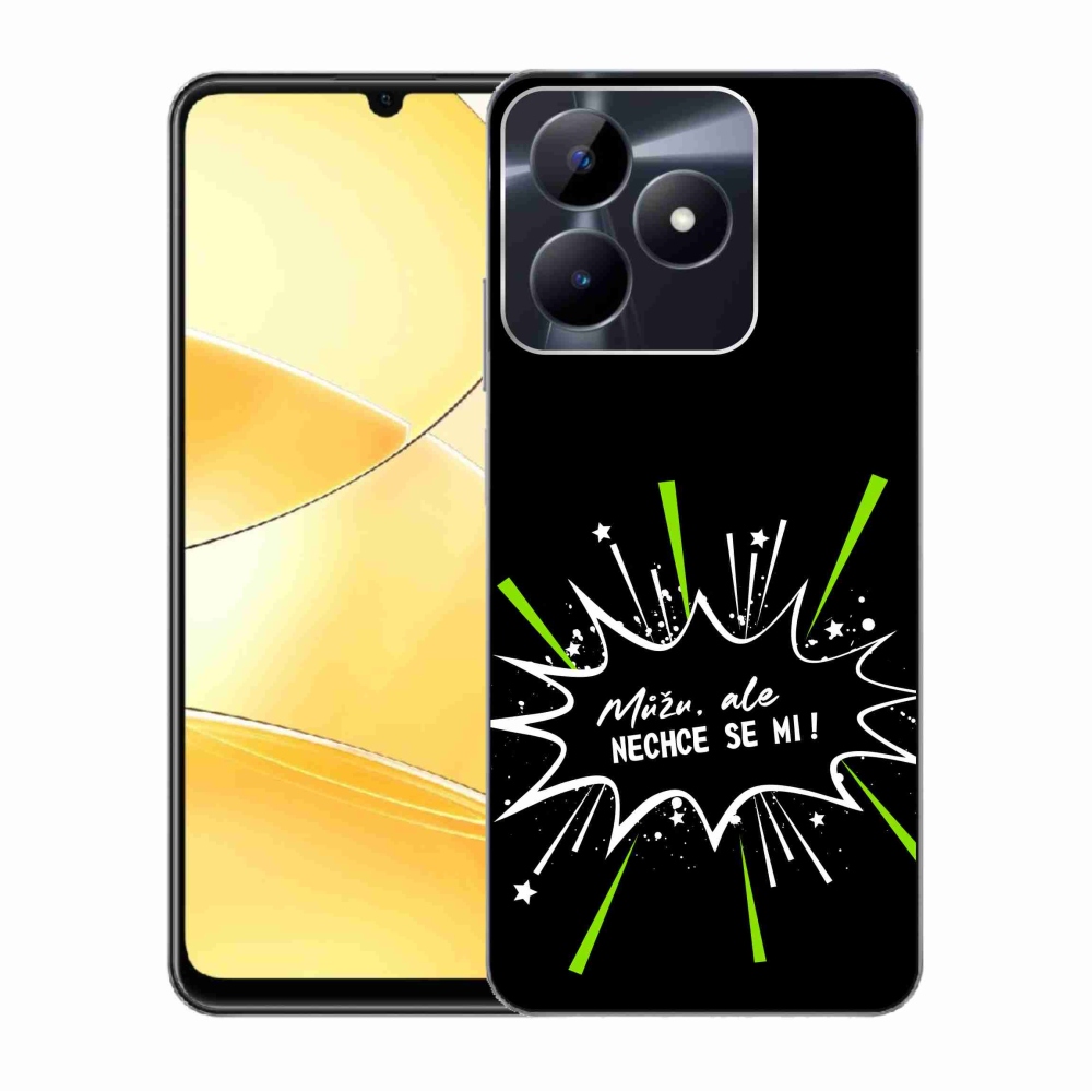 Gélový kryt mmCase na Realme C51/C53 - vtipný text 11 čierne pozadie