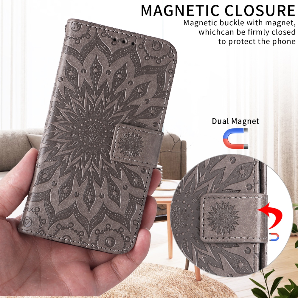 Sunflower knižkové púzdro na Xiaomi Redmi 15C 4G/5G (173mm) - šedé