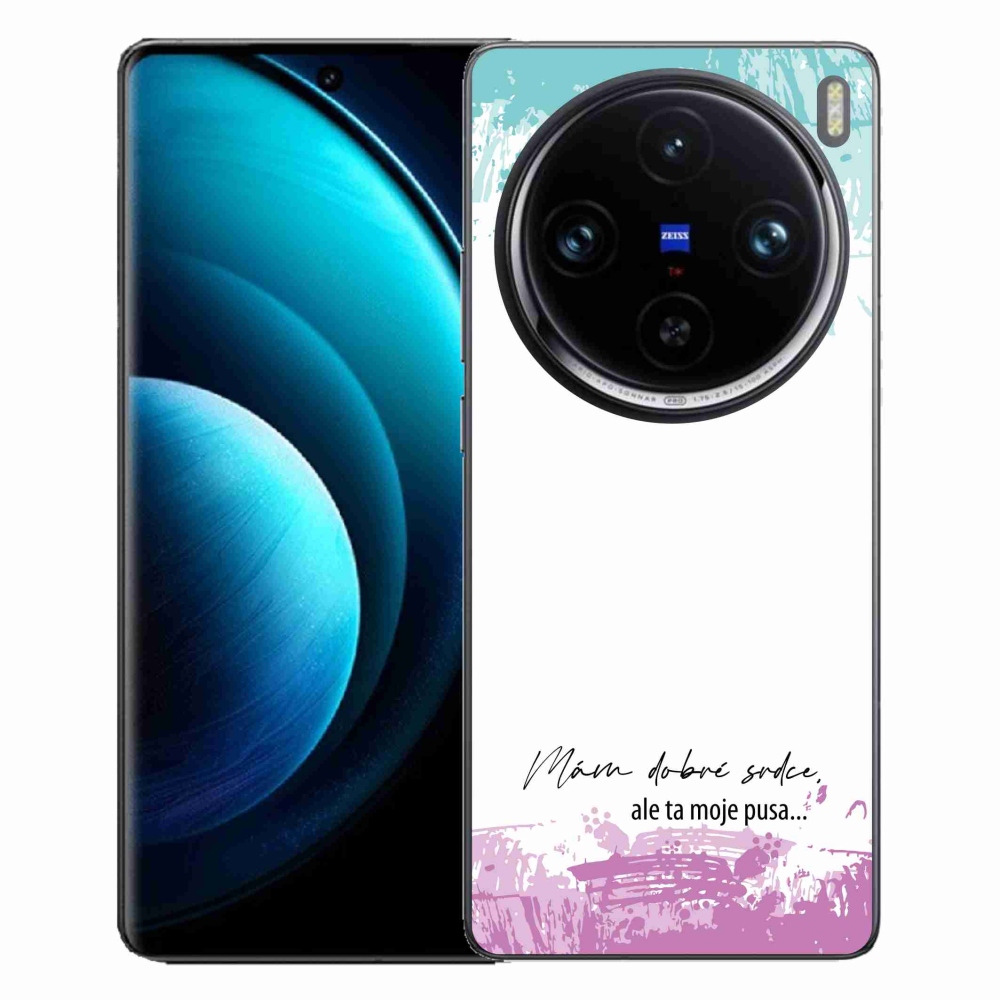 Gélový kryt mmCase na Vivo X100 Pro 5G - vtipný text 3 biele pozadie