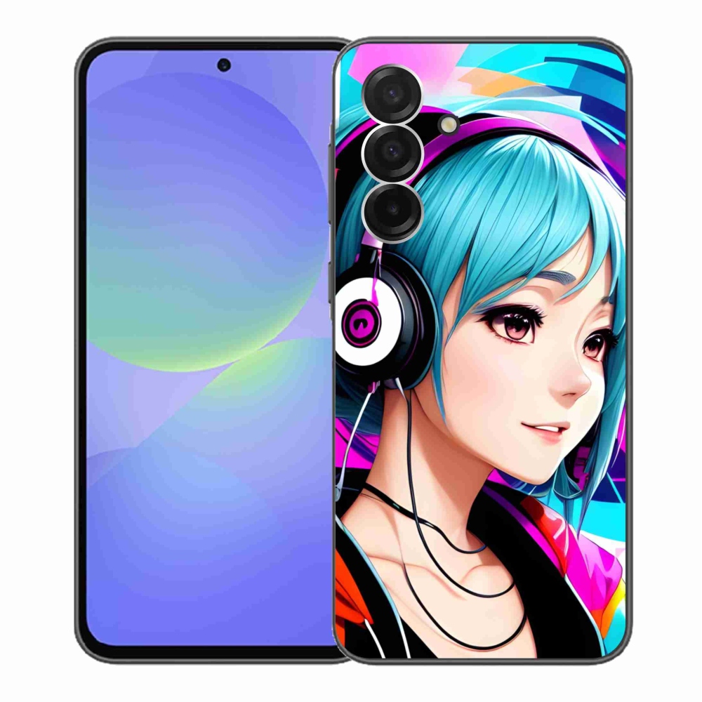 Gélový kryt mmCase na Samsung Galaxy A36 5G - dievča so slúchadlami