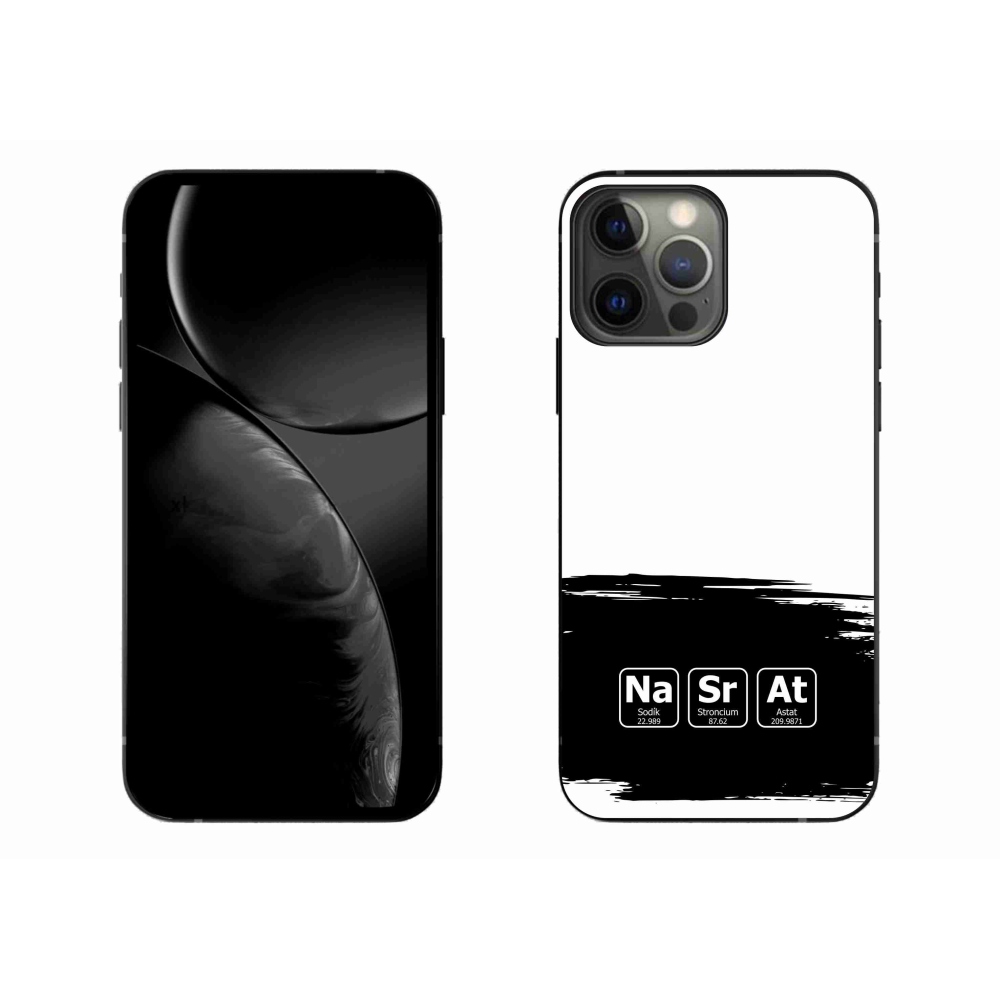 Gélový kryt mmCase na iPhone 13 Pro Max 6.7 - chemické prvky čiernobiele pozadie