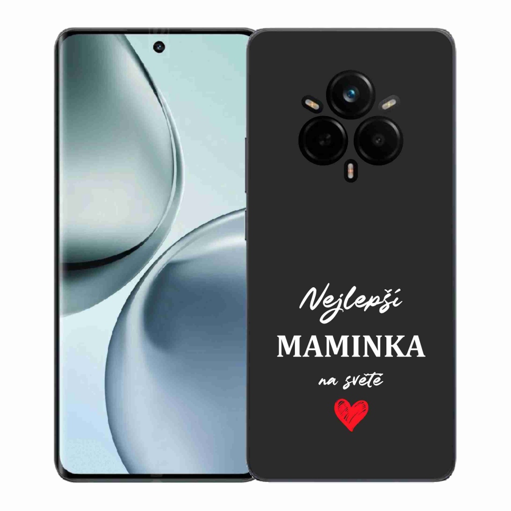 Gélový kryt mmCase na Realme 14 Pro+ 5G - najlepšia mamička 1 čierne pozadie
