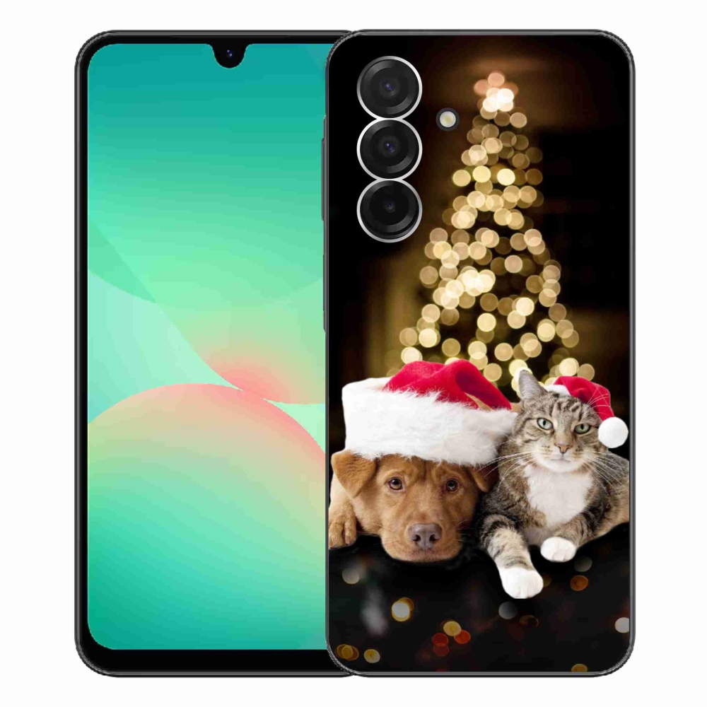 Gélový kryt mmCase na Samsung Galaxy A26 5G - vianočný pes a mačka