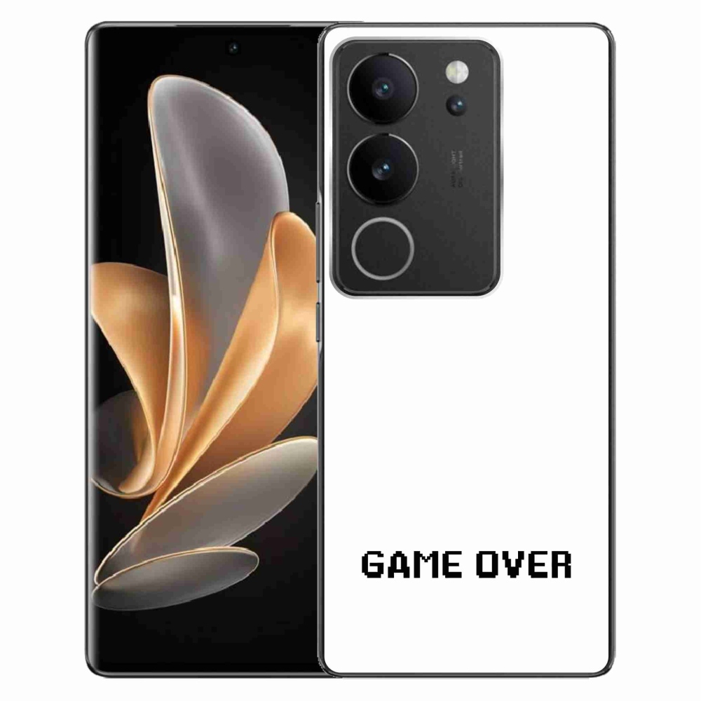 Gélový kryt mmCase na Vivo V29 5G - game over biele pozadie