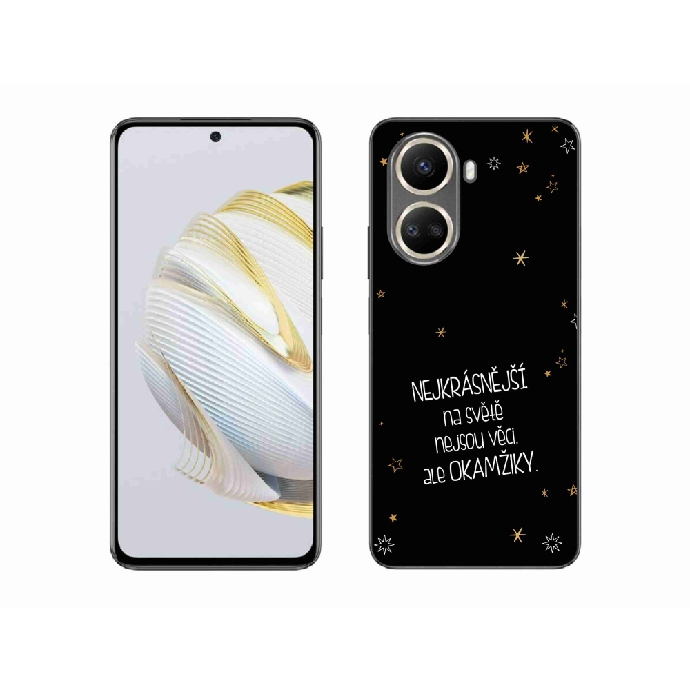 Gélový kryt mmCase na Huawei Nova 10 SE - citát 4 čierne pozadie