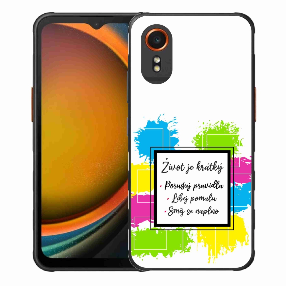 Gélový kryt mmCase na Samsung Galaxy Xcover 7 - citát 5 biele pozadie