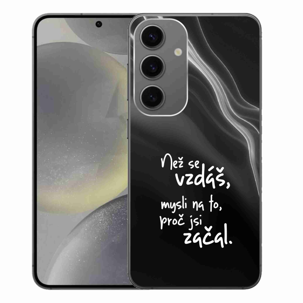 Gélový kryt mmCase na Samsung Galaxy S24+ - citát 2 čierne pozadie