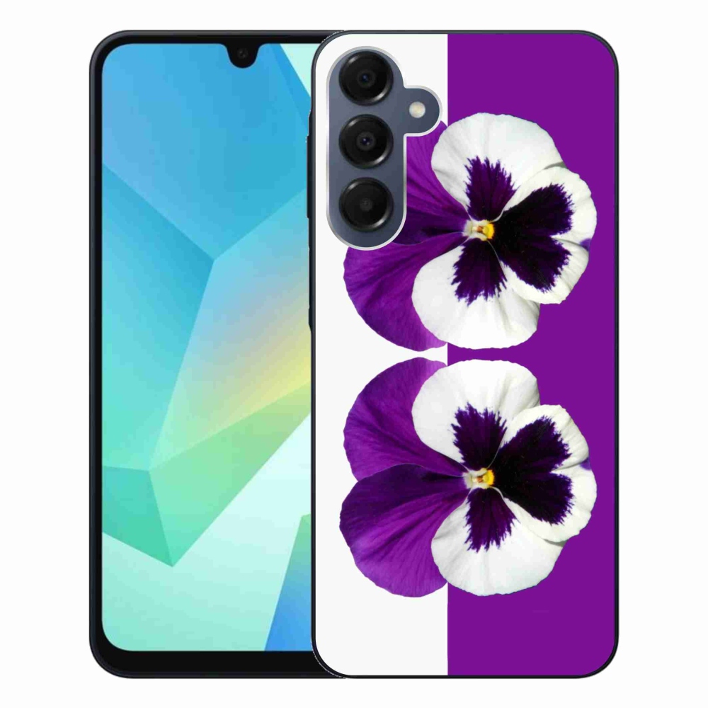 Gélový kryt mmCase na Samsung Galaxy A16 4G/5G - fialovobiely kvet