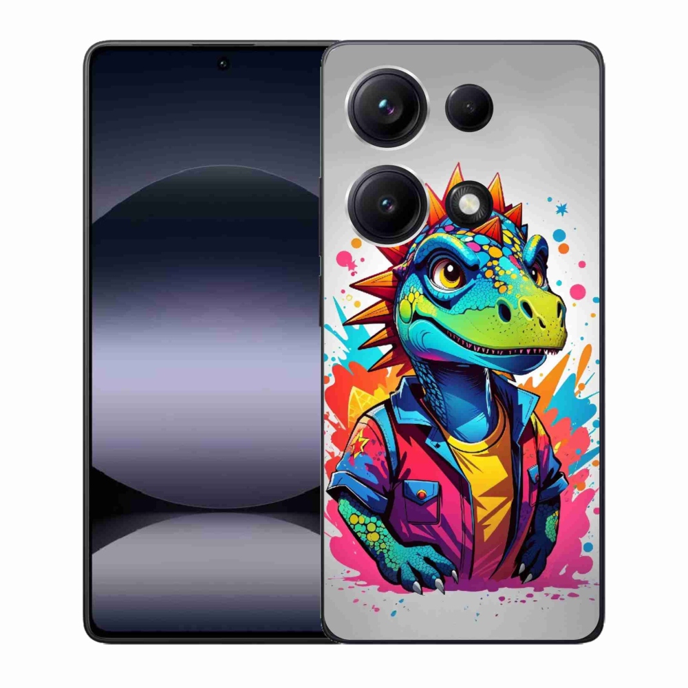 Gélový kryt mmCase na Xiaomi Redmi Note 14S - farebný dinosaurus