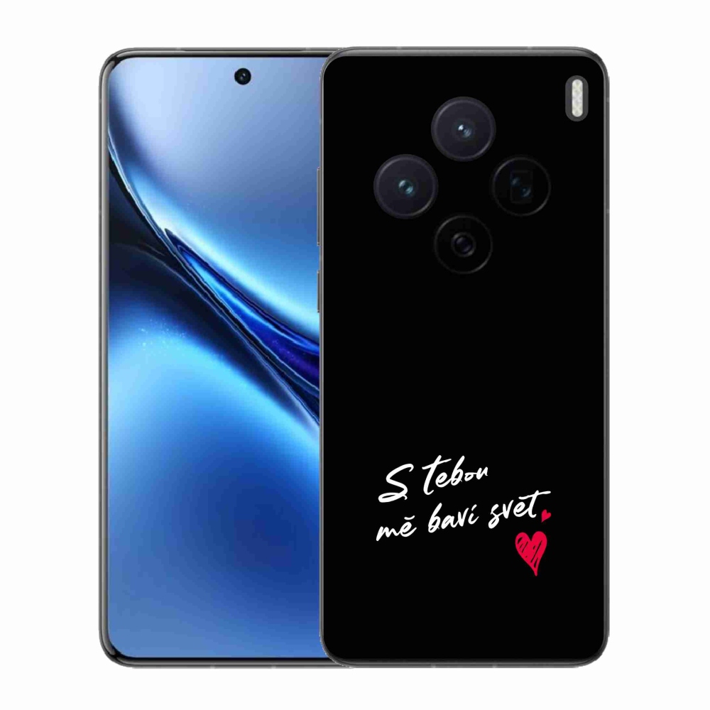 Gélový kryt mmCase na Vivo X200 5G - zamilovaný text 1 čierne pozadie