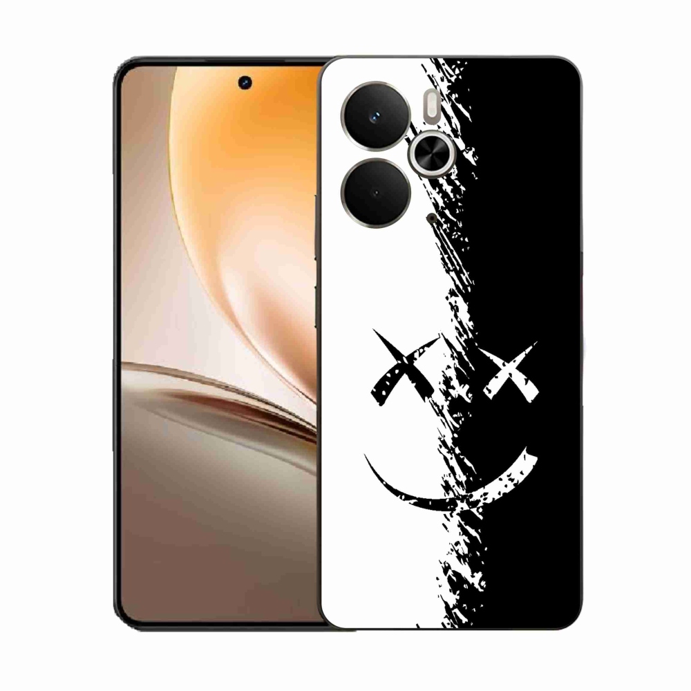 Gélový kryt mmCase na Realme 14 5G - čiernobiely smajlík