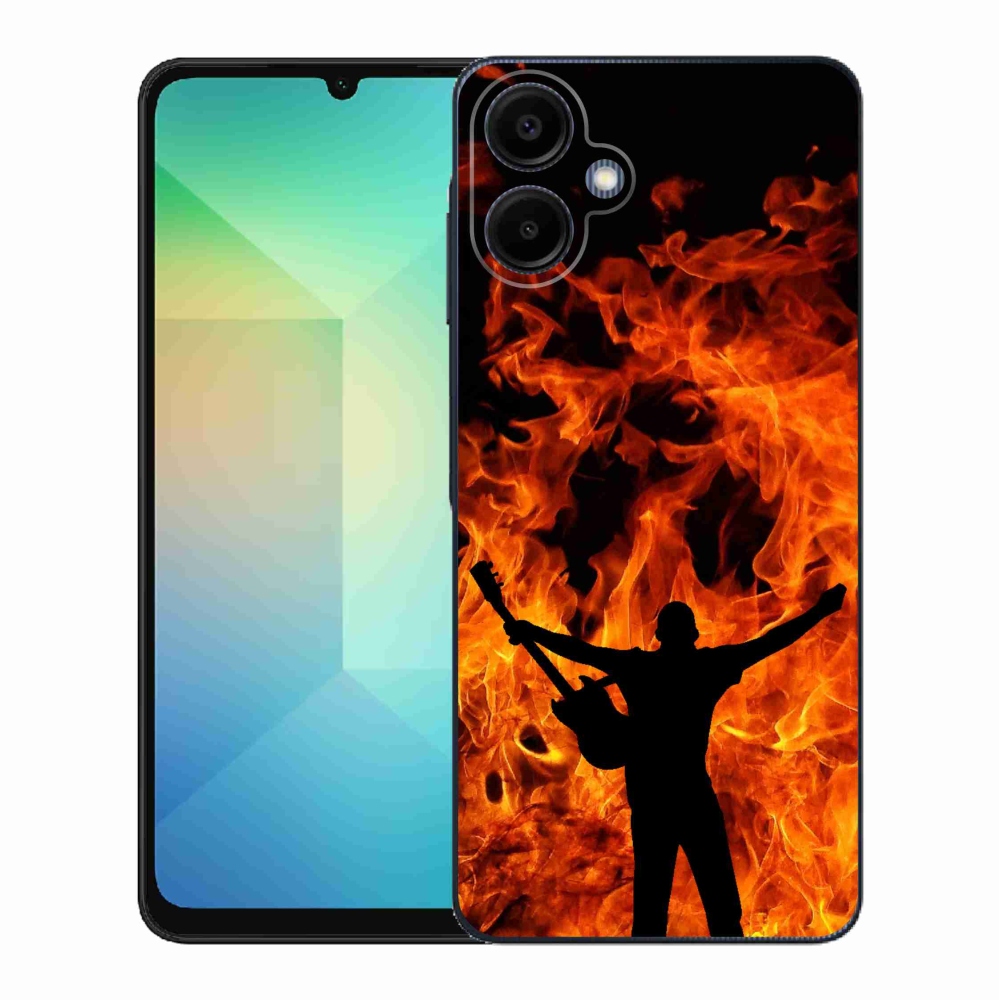 Gélový kryt mmCase na Samsung Galaxy A06 4G - muzikant a oheň