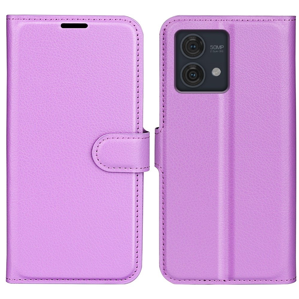Litchi knižkové púzdro na Motorola Moto G84 5G - fialové