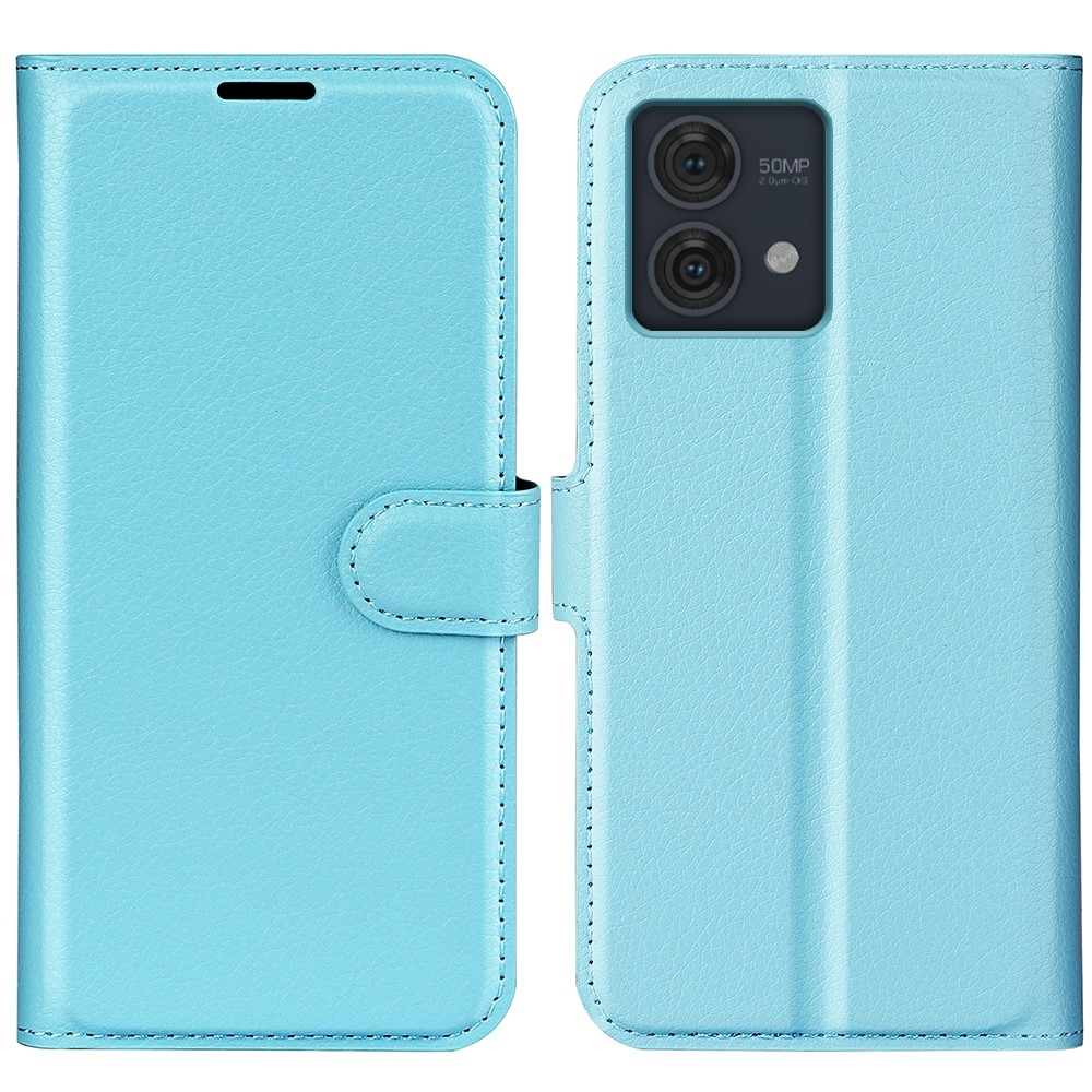 Litchi knižkové púzdro na Motorola Moto G84 5G - modré