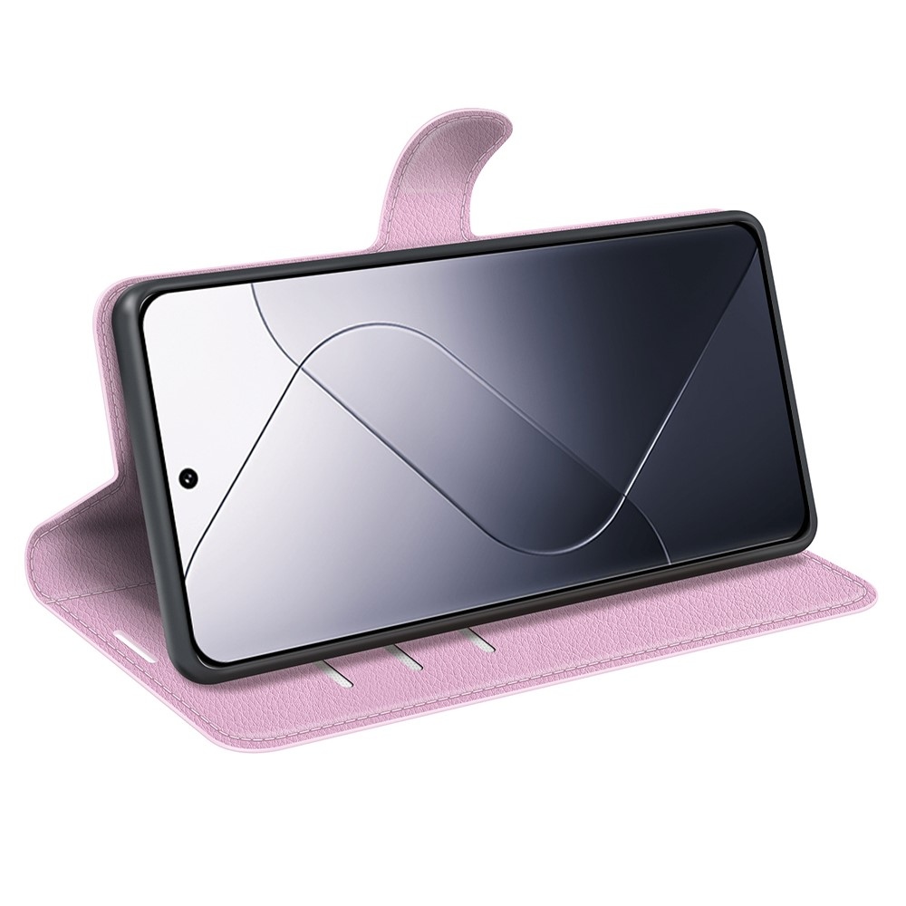 Litchi knižkové púzdro na Xiaomi 14 - ružové