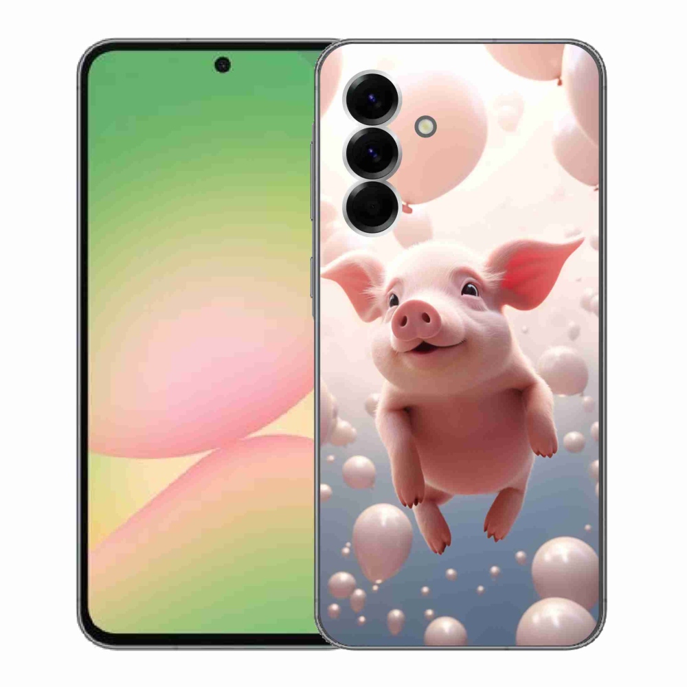 Gélový kryt mmCase na Samsung Galaxy A56 5G - prasiatko s balónikmi