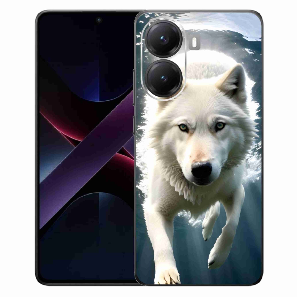 Gélový kryt mmCase na Xiaomi Poco X7 Pro 5G - biely vlk
